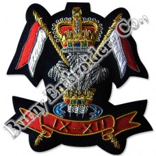 Hands Embroidered Crown Scroll Badges